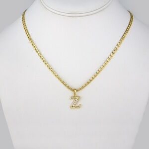 Gold Initial 'Z' Pendant Necklace